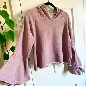 Melrose & Market Bell Sleeve Hoodie Sweatshirt Women’s Size Small Heather Pink